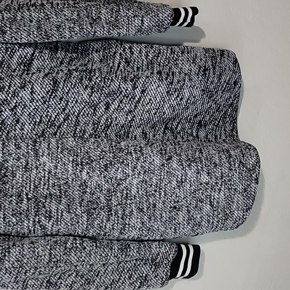 Madden NYC Black & White Zip Up Mid Length Hooded Jacket Sz. S - Picture 7 of 9